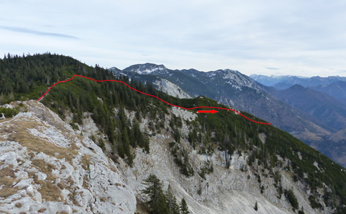 028 Steiler Abstieg auf unmarkierten Weg zurück ins Weißenbachtal